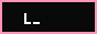 'lina :3' being typed on a black background with pink border